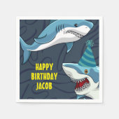変装したサメの子誕生日 スタンダードカクテルナプキン (正面)