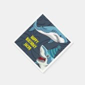 変装したサメの子誕生日 スタンダードカクテルナプキン (角)