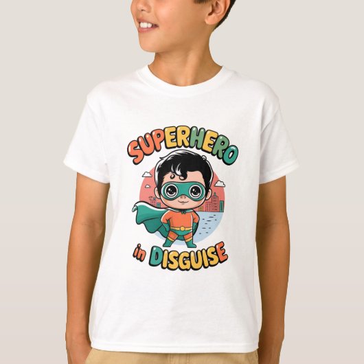変装したスーパーヒーロー Tシャツ (正面)