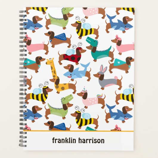 変装したハロウィーン衣装のダッチャンド  プランナー手帳 (正面)