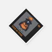 変装した可愛いハロウィーンカラス | フェスティバル スタンダードカクテルナプキン (角)