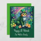 変装した幸運な動物 – 聖パトリックの日のおもしろい シーズンカード (正面/裏面)