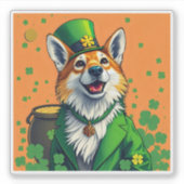 変装した幸運な動物 – 聖パトリックの日のおもしろい シール (正面)