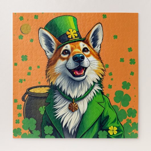 変装した幸運な動物 – 聖パトリックの日のおもしろい ジグソーパズル (縦)