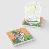 変装した幸運な動物 – 聖パトリックの日のおもしろい ストーンコースター (横)