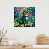 変装した幸運な動物 – 聖パトリックの日のおもしろい ポスター (キッチン)