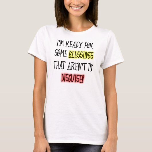 変装した祝福 面白いTシャツ Tシャツ (正面)