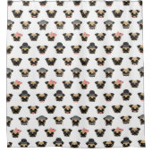 変装のパグ シャワーカーテン (正面)