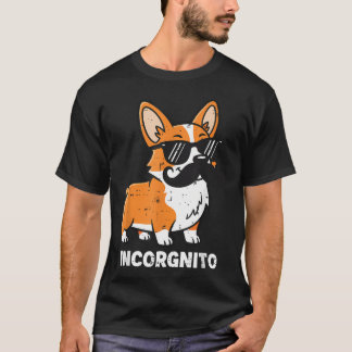 変装コーギー 変な犬のデザイン Tシャツ