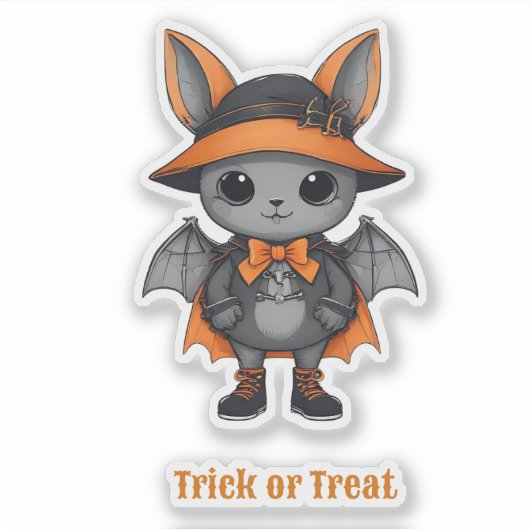 変装不気味したハロウィンの動物 シール (正面)