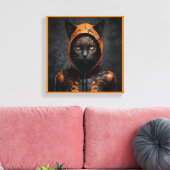 変装不気味した可愛いハロウィン猫 キャンバスプリント (インサイチュ (リビング))