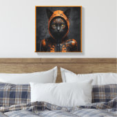 変装不気味した可愛いハロウィン猫 キャンバスプリント (インサイチュ (寝室))