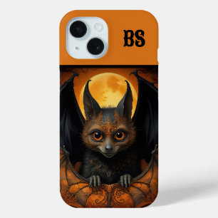 変装不気味した可愛いハロウィーンこうもり iPhone 15ケース
