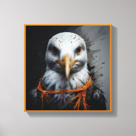 変装不気味した可愛いハロウィーンカモメ キャンバスプリント