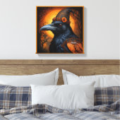 変装不気味した可愛いハロウィーンカラス キャンバスプリント (インサイチュ (寝室))