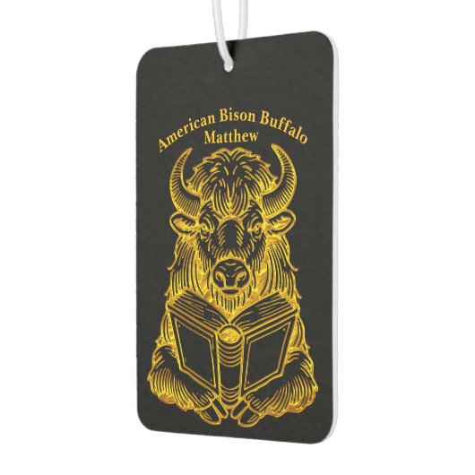 変読わった表情をしたバイソンの本 カーエアーフレッシュナー (左)