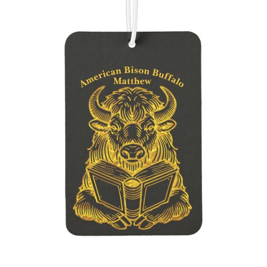 変読わった表情をしたバイソンの本 カーエアーフレッシュナー (裏面)