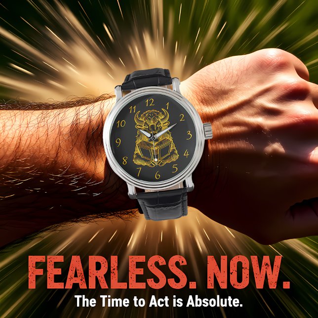 変読わった表情をしたバイソンの本 腕時計 (クリエイターアップロード済み)