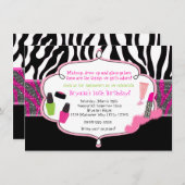 変身ゼブラ誕生日パーティーの招待状 招待状 (正面/裏面)