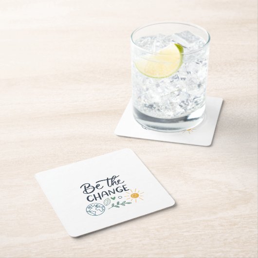 変革の推進：変革の前向き推進 スクエアペーパーコースター (インサイチュ)