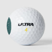 変革的ティール背景の真珠パターン ゴルフボール (ロゴ)