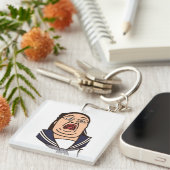 変顔している女子高生 キーホルダー (正面右)