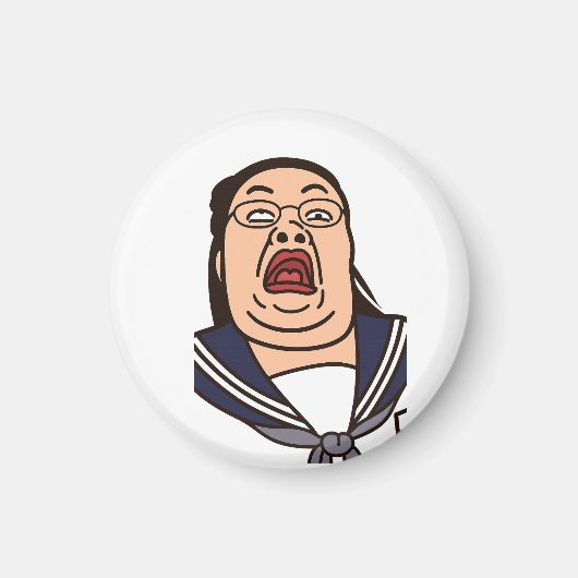 変顔している女子高生 マグネット (正面)