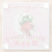 夏いちごフルーツかわいい日本のかわいい食 ガラスコースター (裏面)