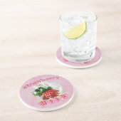 夏いちごフルーツかわいい日本のかわいい食 コースター (側面)
