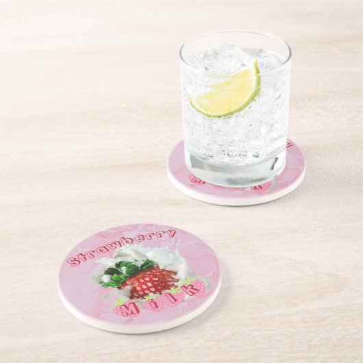 夏いちごフルーツかわいい日本のかわいい食 コースター (側面)