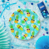 夏おもしろいの熱帯産パイナップル ペーパープレート (パーティー)