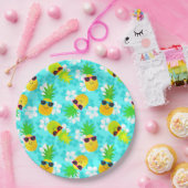 夏おもしろいの熱帯産パイナップル ペーパープレート (パーティー)