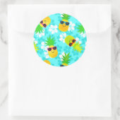 夏おもしろいの熱帯産パイナップル ラウンドシール (バッグ)