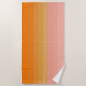 夏おもしろいオレンジとピンクビーチタオル ビーチタオル (正面)