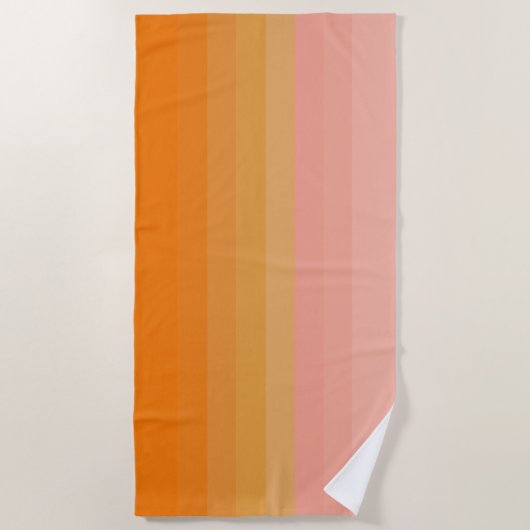 夏おもしろいオレンジとピンクビーチタオル ビーチタオル (正面)
