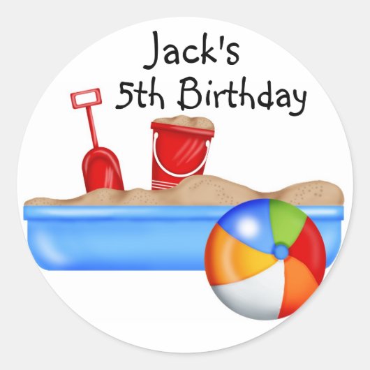 夏おもしろいサンドボックスビーチボール ラウンドシール (正面)