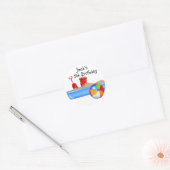 夏おもしろいサンドボックスビーチボール ラウンドシール (封筒)