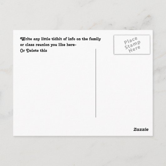 夏おもしろいビーチファミリー懇親会はがき ポストカード (裏面)