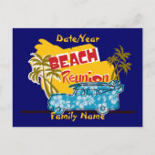 夏おもしろいビーチファミリー懇親会はがき ポストカード (正面)