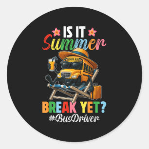 夏おもしろい休みかバス運転手End Of Sch ラウンドシール