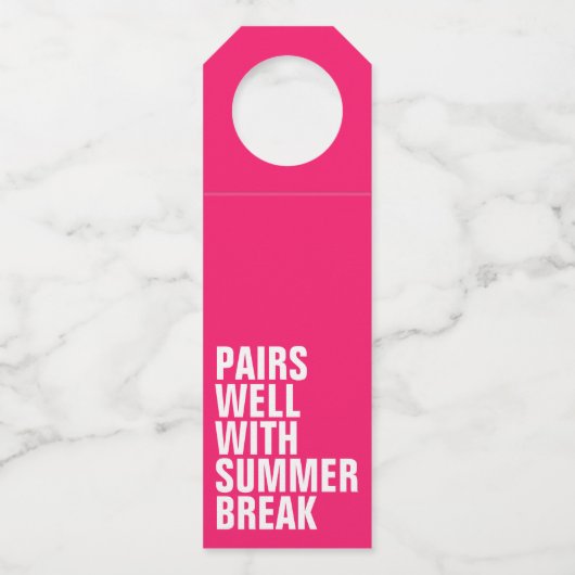 夏おもしろい休みのワイン贈り物 ボトルネックタグ (正面)