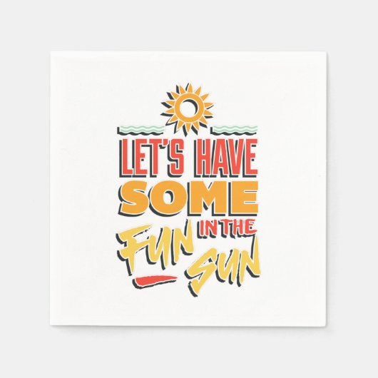 夏おもしろい スタンダードカクテルナプキン (正面)