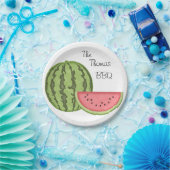 夏おもしろい、バーベキュー、スイカパーソナライズされた、 ペーパープレート (パーティー)