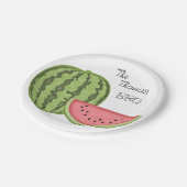 夏おもしろい、バーベキュー、スイカパーソナライズされた、 ペーパープレート (アングル)