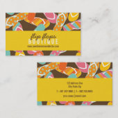 夏およびおもしろいのカラフルなビーチのビーチサンダルパターン 名刺 (正面/裏面)