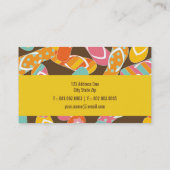 夏およびおもしろいのカラフルなビーチのビーチサンダルパターン 名刺 (裏面)