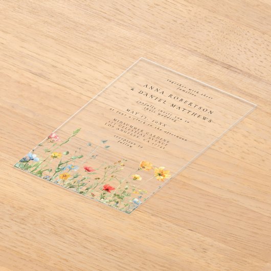 夏お洒落のフローラ結婚の アクリル招待状 (レイダウン)