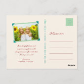 夏お洒落の鳥と渦巻きモダンが感謝 ポストカード (裏面)