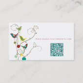 夏お洒落カラフルの鳥と渦巻きモダン 名刺 (裏面)