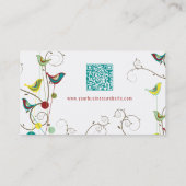 夏お洒落カラフルの鳥と渦巻きモダン 名刺 (裏面)